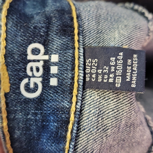 Gap Button Front Jean Skirt Mini Two Front Pockets Size 0 - Picture 7 of 12